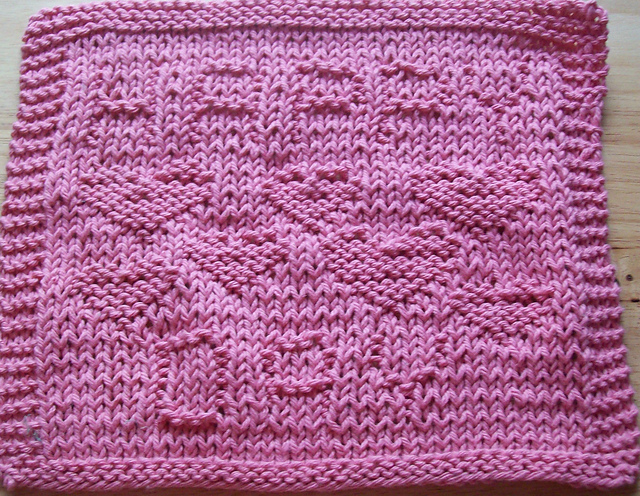 Happy "Heart" Day Knit Dishcloth 