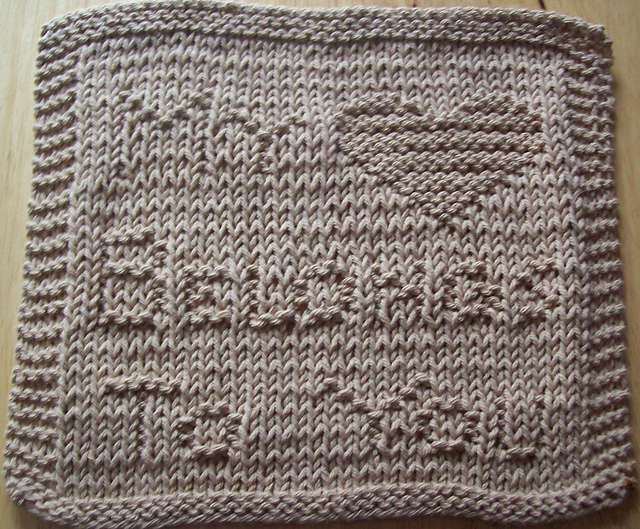 My Heart Belongs To You Knit Dishcloth 