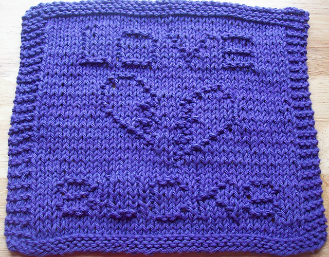 Love Sucks Knit Dishcloth 