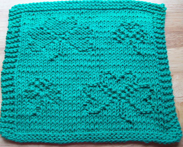 Even More Shamrocks Knit Dishcloth 