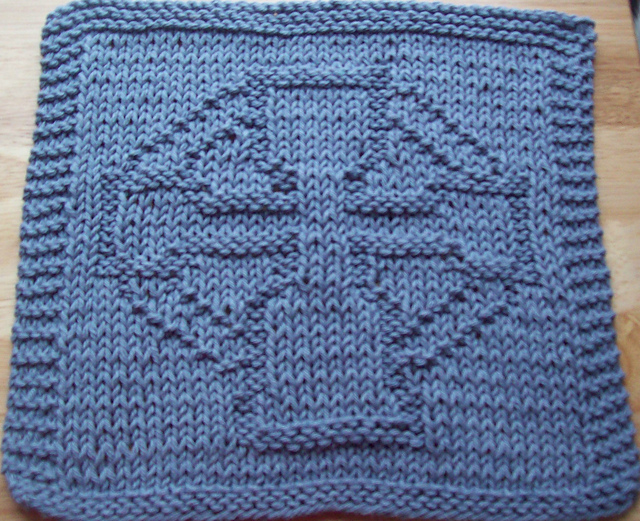 Celtic Cross Knit Dishcloth 
