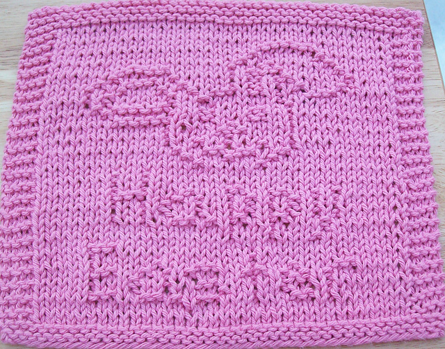 Happy Easter Bunny Knit Dishcloth
