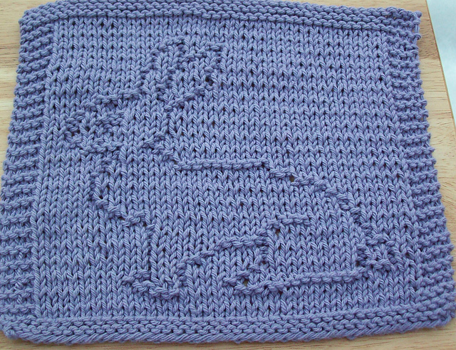Pretty Bunny Knit Dishcloth 