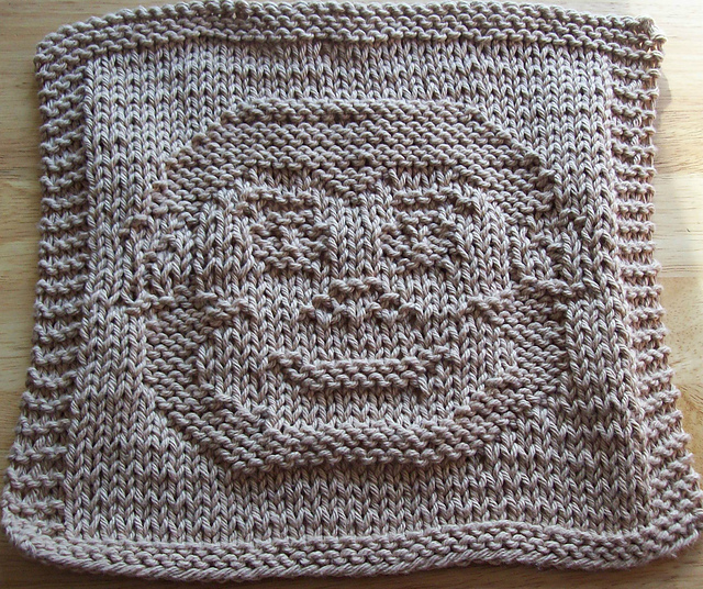 Monkey Face Knit Dishcloth 