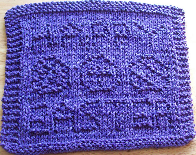 Happy Easter Knit Dishcloth 