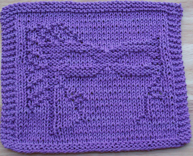 Mardi Gras Mask Knit Dishcloth 