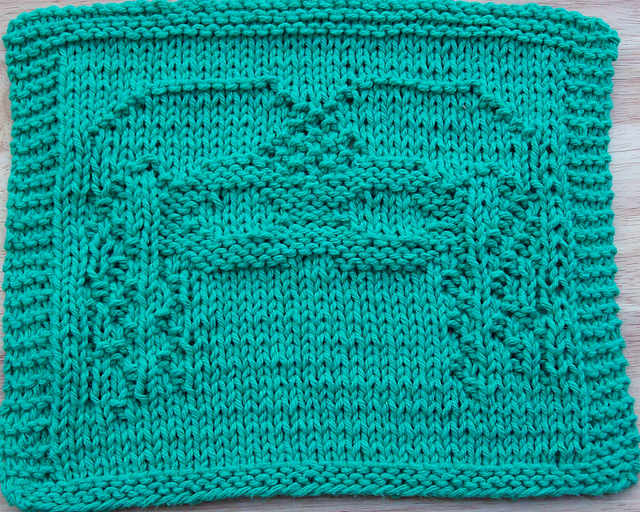 Mardi Gras Mask Too Knit Dishcloth 