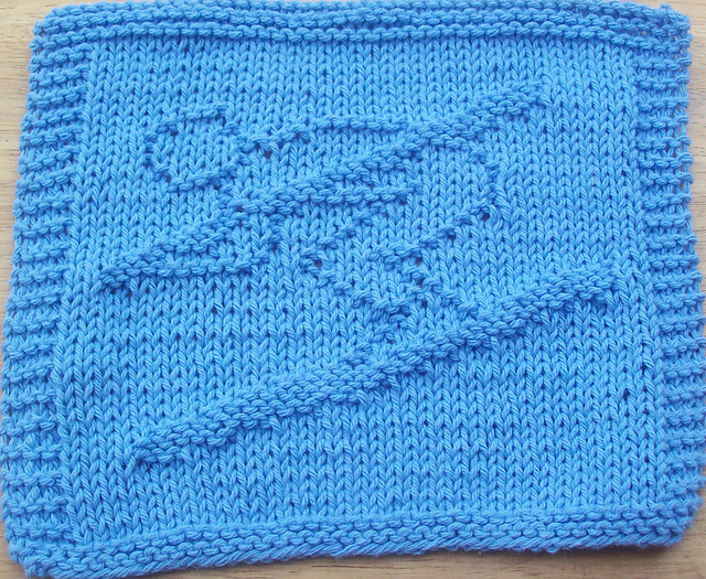 Skiing Knit Dishcloth