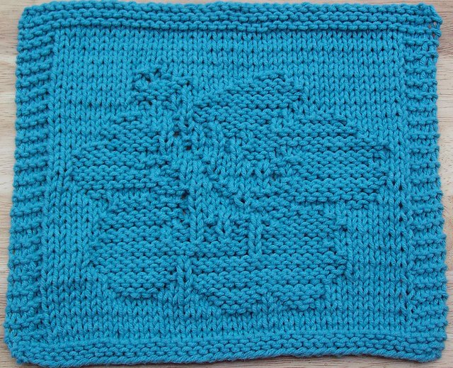 Hawaiian Flower Knit Dishcloth 