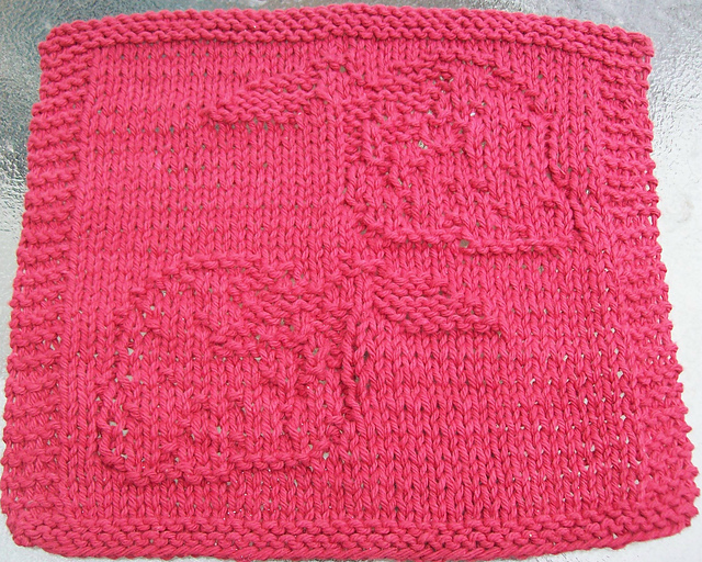 Strawberries Knit Dishcloth 