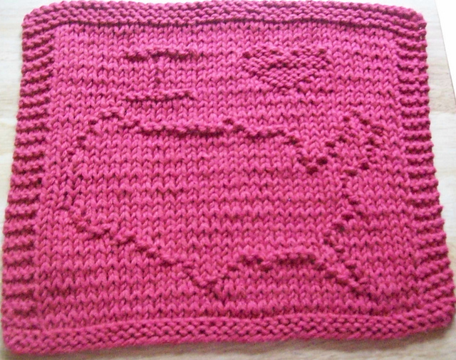 I Love America Knit Dishcloth 