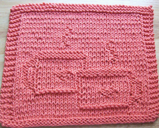 Coffee for Two Knit Dishcloth 