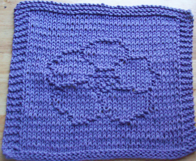 Pansy Knit Dishcloth Pattern 