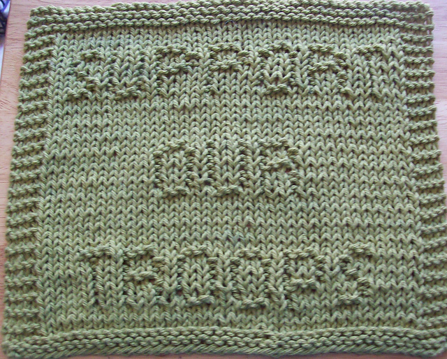 Support Our Troops Knit Dishcloth 