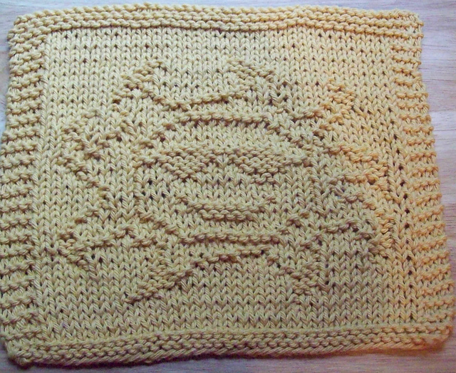 Sun with Shades Knit Dishcloth 