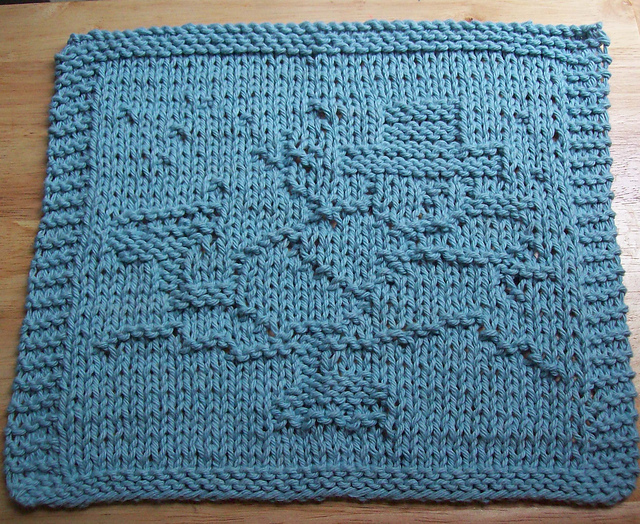 Snowman Skating Knit Dishcloth 