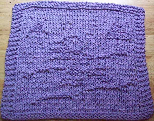 Penguin Skating Knit Dishcloth 
