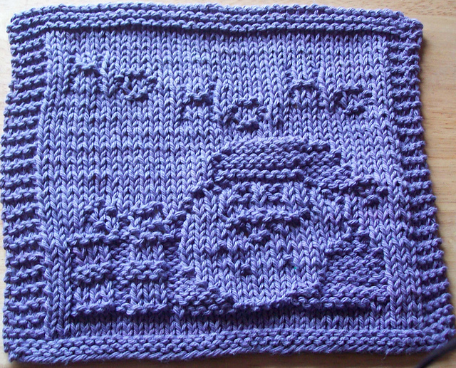 Santa Ho Ho Ho Knit Dishcloth Pattern 