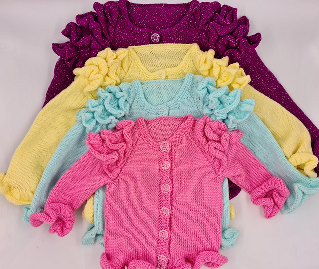 Ravelry: 123. Child Ruffle Cardigan pattern by Lynne Christie