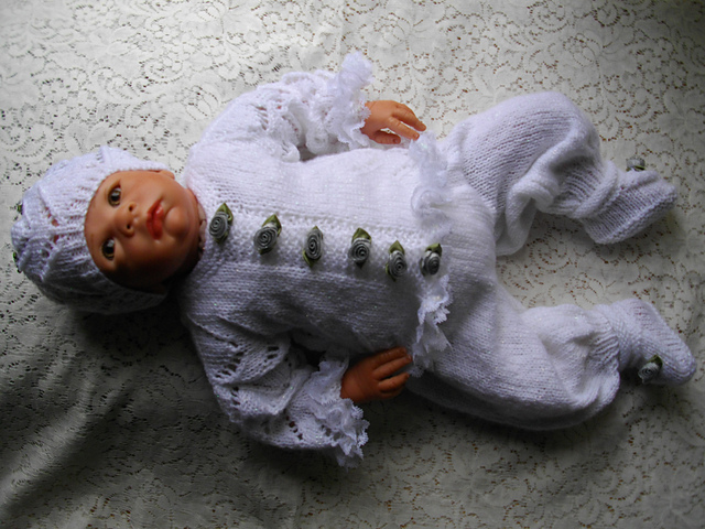 9. Lacy Baby Cardigan Set