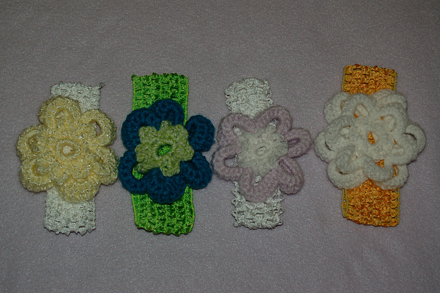 Crocheted Flower Baby Headbands