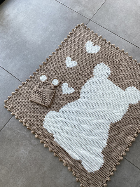 Bear Crochet Blanket and Hat