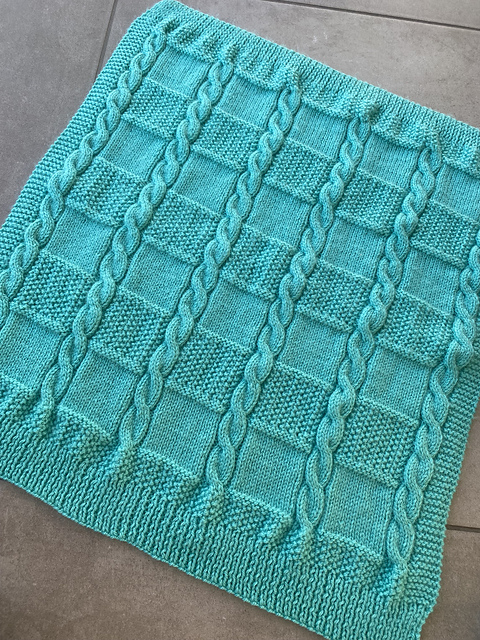 Cable and Moss Blanket