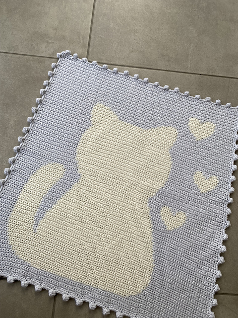 Crochet Cat Blanket & Hat