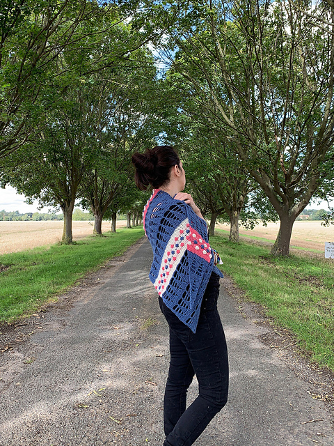 Geometric Joy Triangle Crochet Shawl Pattern