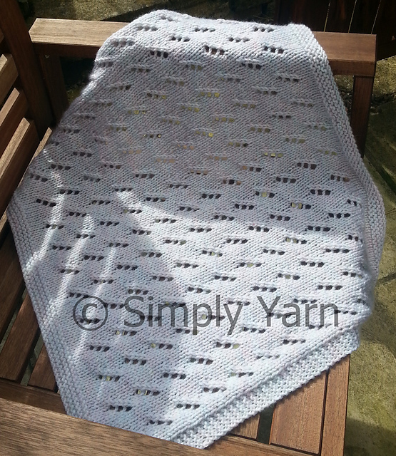 Ravelry Simple Eyelet Baby Blanket pattern by Simply Yarn