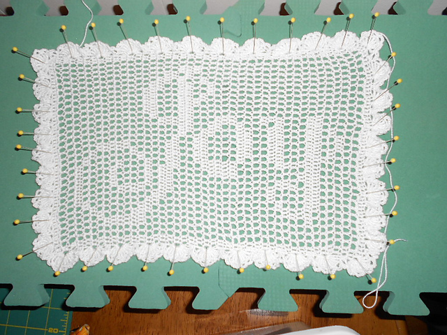 Joy Filet Crochet Pillow