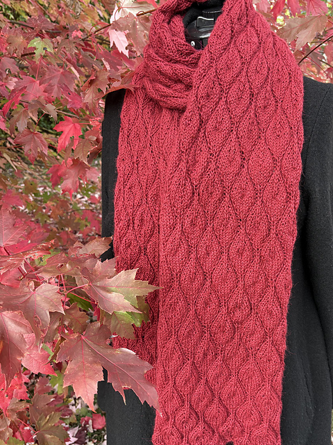 Scarf with Leaves