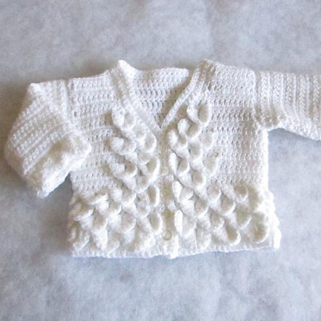 Crocodile Stitch Baby Sweater