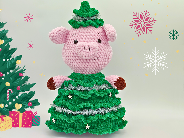 Tinsel Xmas Tree Pig Mashup