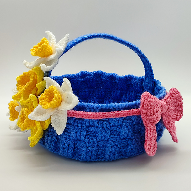 Easter Basket with Flowers and Bow