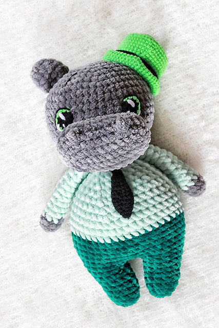 Plush amigurumi hippo