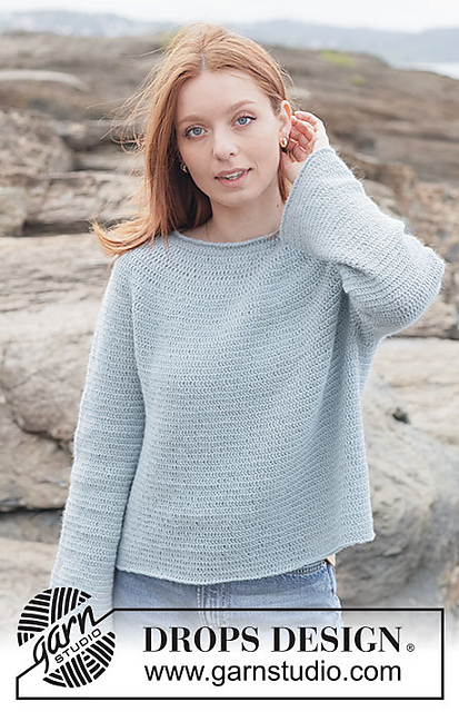 【SCENERITY】Winter Dying Washed Jumper Ravelry: 263-33 Seafoam Serenity Sweater pattern by DROPS design