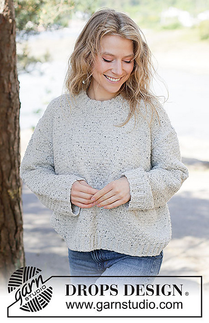 トップス semantic design fur knit Ravelry: 264-36 Grey Thistle Sweater pattern by DROPS design