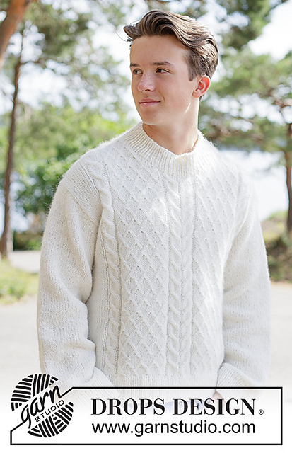 Ravelry: 260-9 Ivory Whisper Sweater pattern by DROPS design