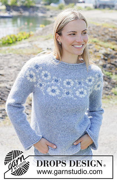 Ravelry: 273-1 Blue Bloom Sweater pattern by DROPS design