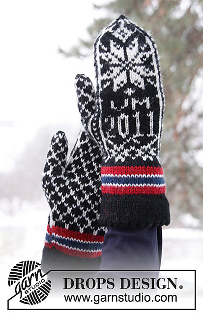 0-754 Mittens with pattern