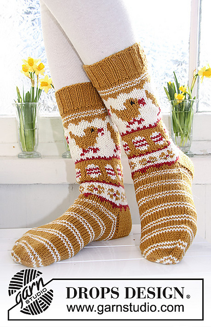 0-625 Socks with Easter pattern