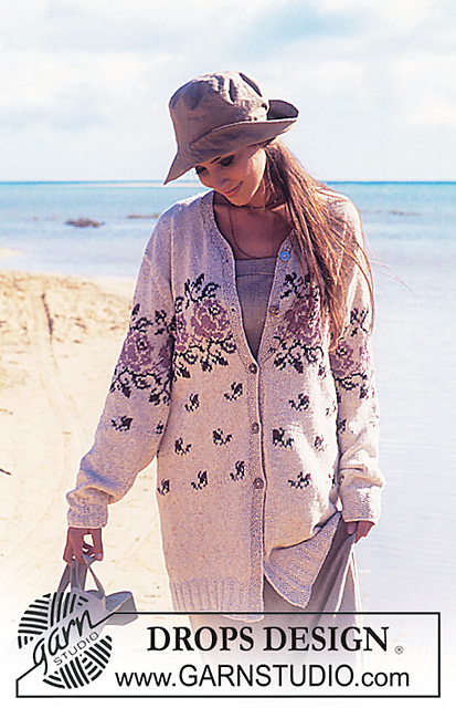 65-22 Large cardigan with rose pattern