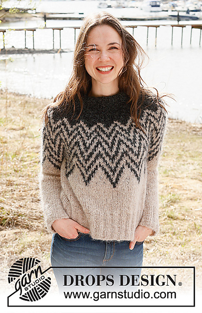 Ravelry: 235-4 Inverted Peaks Sweater pattern by DROPS design