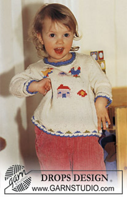 b5-19 Sweater with birds and house