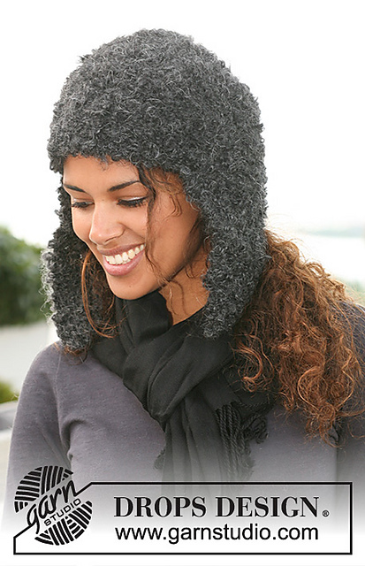 125-16 Hat with ear flaps in garter st