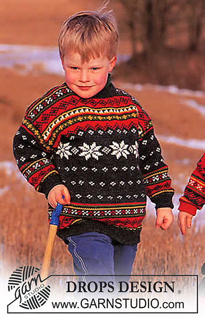 52-29 Sweater with snow crystals and borders.