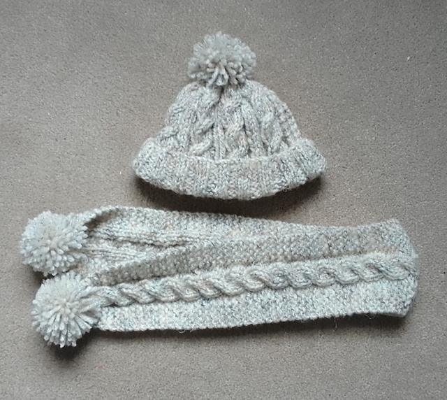 teddy bear aran hat and scarf