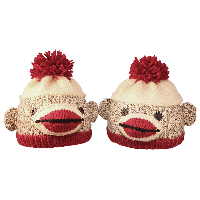 Sock Monkey Hat (newborn to child sizes)