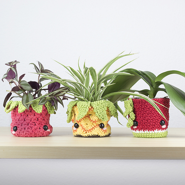 Fruit Salad Pot Plant Cover Amigurumi